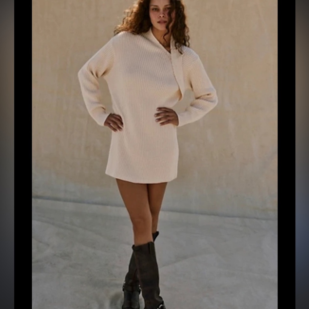 NWOT Free People Free-est Alba Sweater Tunic in Power Sand